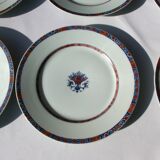 6 Flat plates in Limoges porcelain Raynaud Jumièges Vieux Rouen D24.5cm