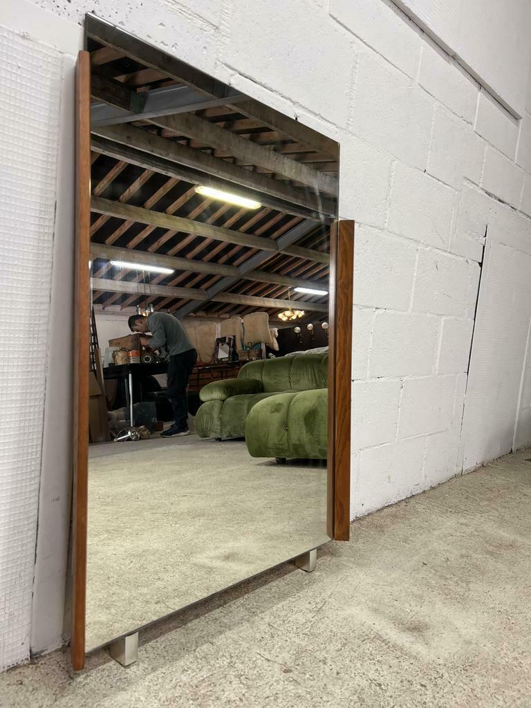 vintage mirror with wood accent