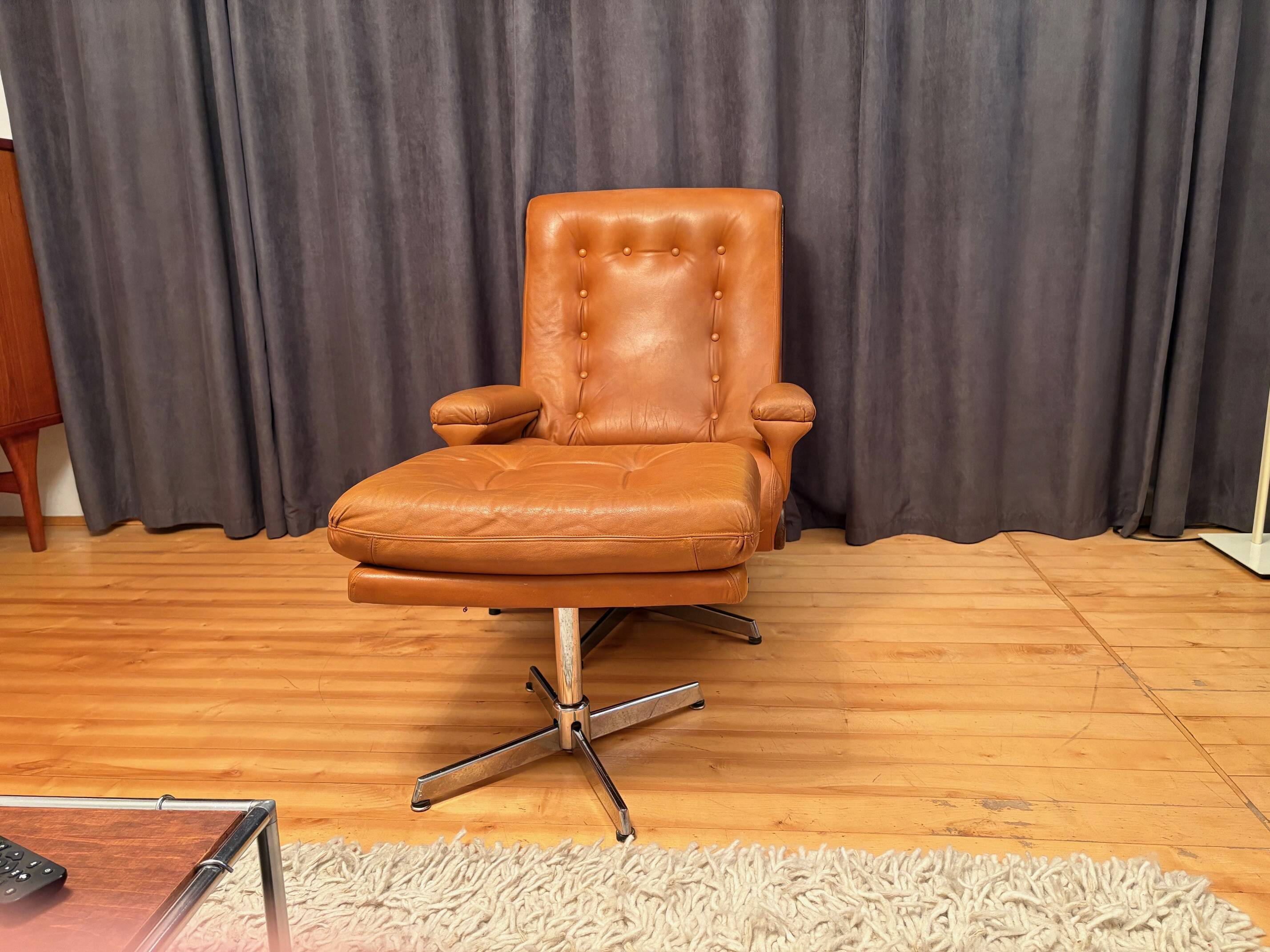 Armchair with footstool, By Ring Mebelfabrikk, Norway, 1960s