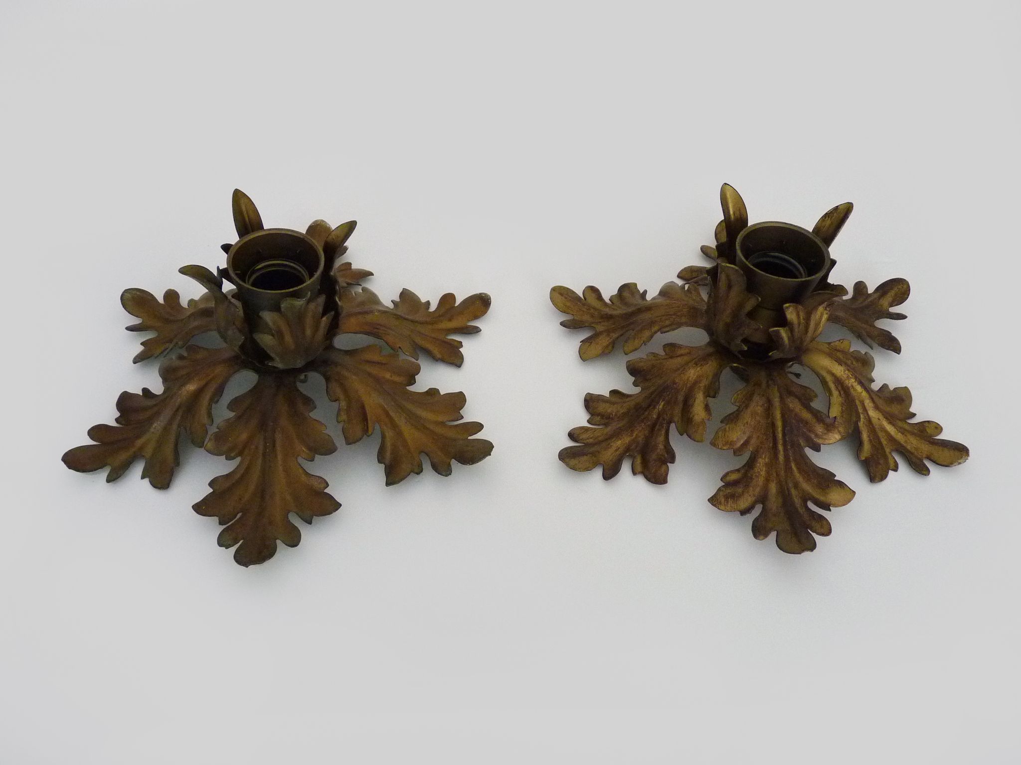 Pair of ceiling lamps, seventies