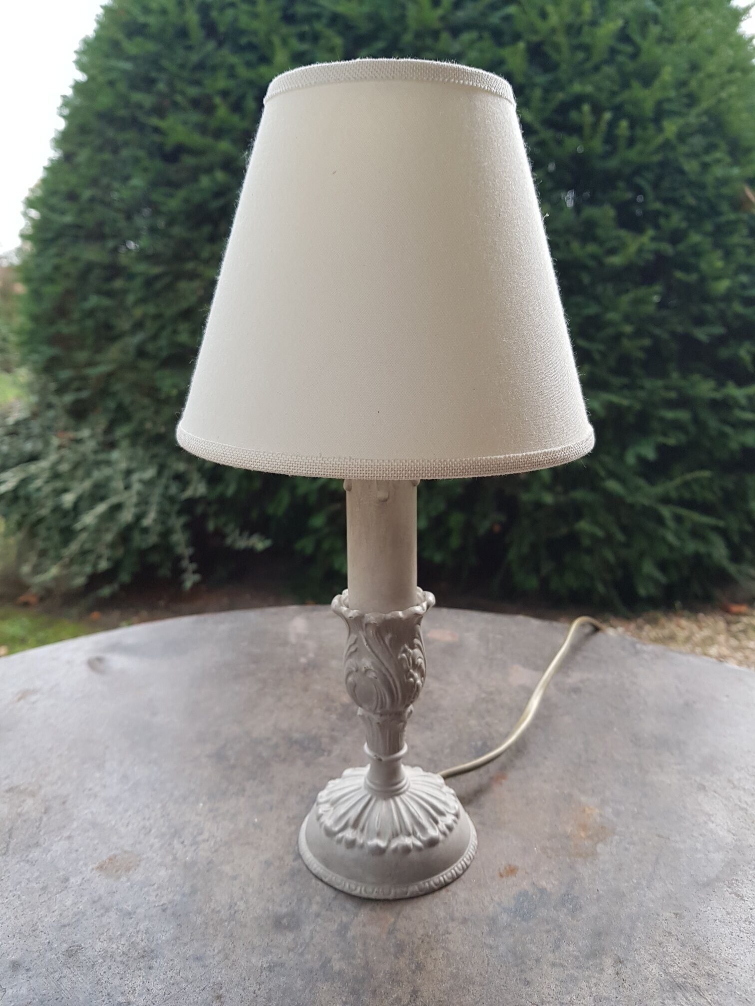 Bedside lamp patinated foot