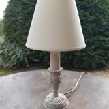 Lampe de chevet pied patiné