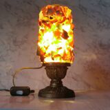 Table lamp gilded wood and stones