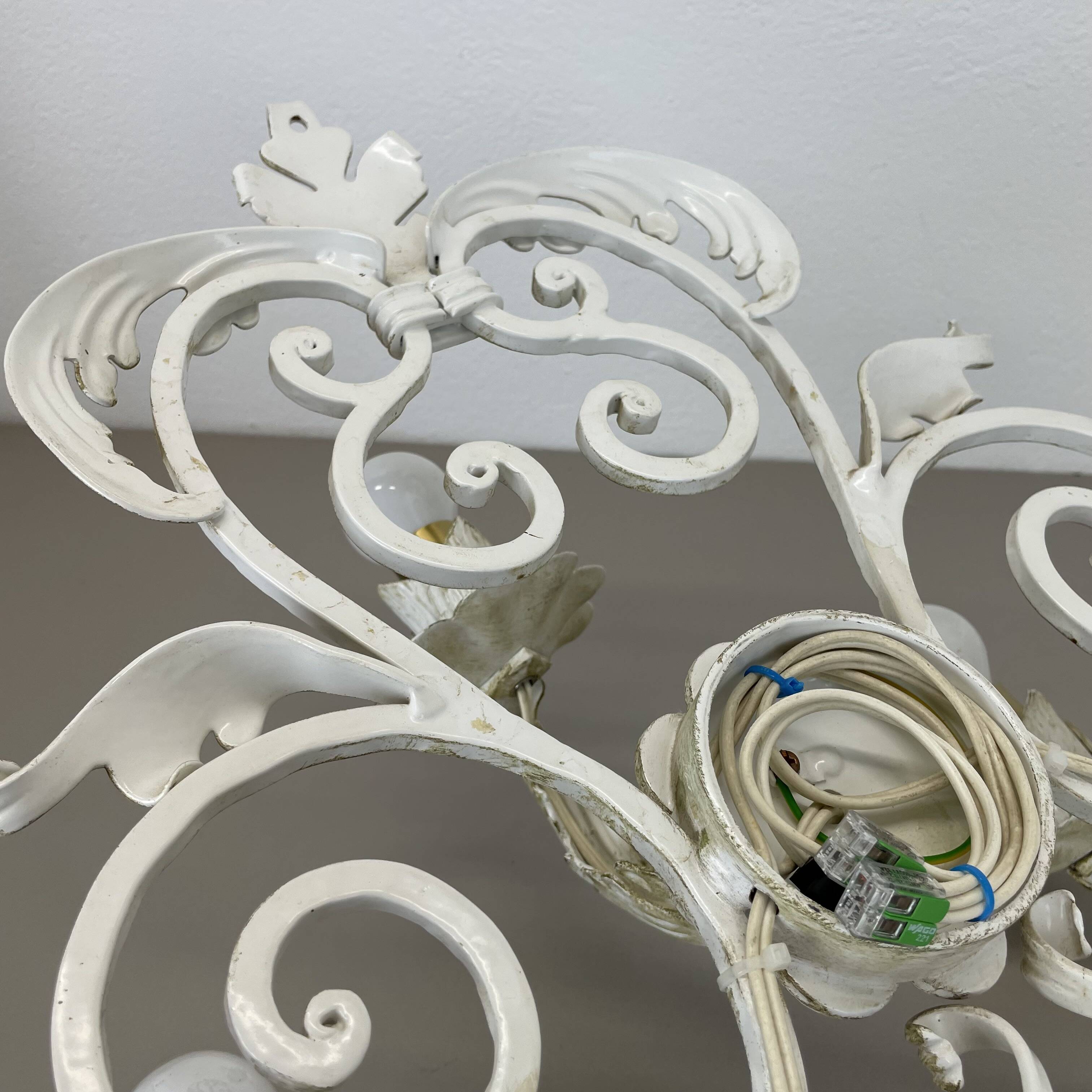 1 de 3 xxl 73cm blanc Métal Florentiner Applique murale de théâtre, Italie, années 1970