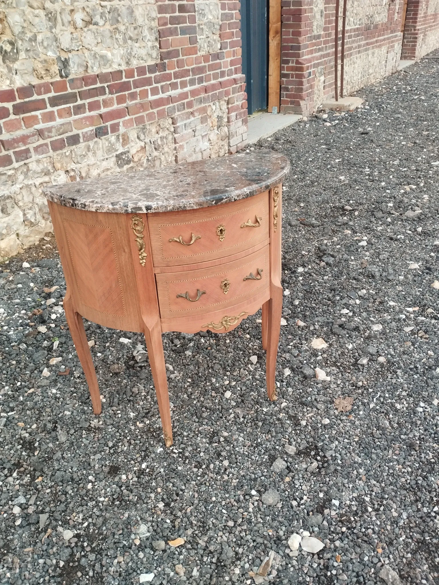 Antique Louis XVI style commode with marble top.