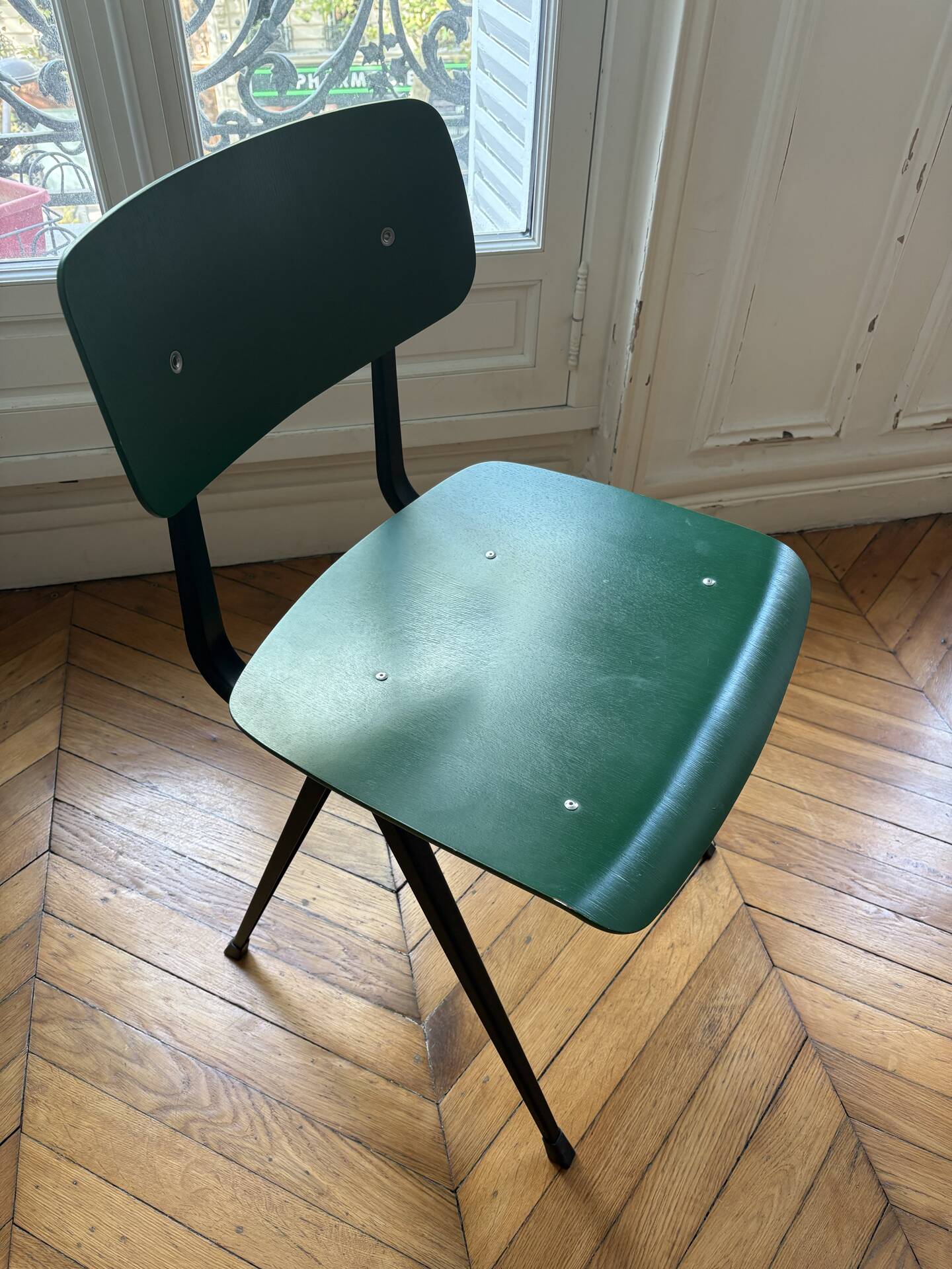 6 green Hay Result chairs