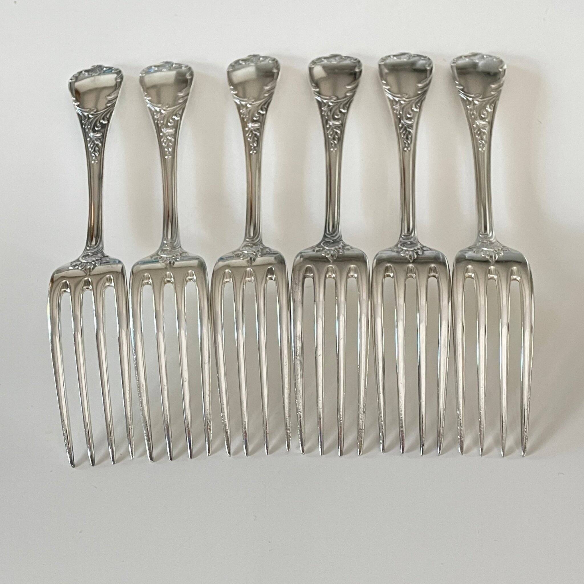 6 Marly Model Forks - Christofle, Silver-Plated Metal