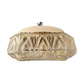 Lampe de plafond en verre encastrée vintage des années 30