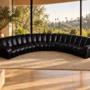De Sede DS 600 “Non-Stop” sectional black leather sofa by Heinz Ulrich, Ueli Berger and Eleanora Peduzzi-Riva, 1970s