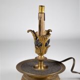 Lampe à poser bronze bougie éléctrifié