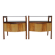 1960s pair of restored bedside tables, czechoslovakia