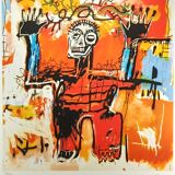 Limited edition lithograph by Jean-Michel Basquiat from the 1990s, numbered in pencil.
