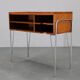 1960s Danish teak shelf cabinet with chrome plated legs