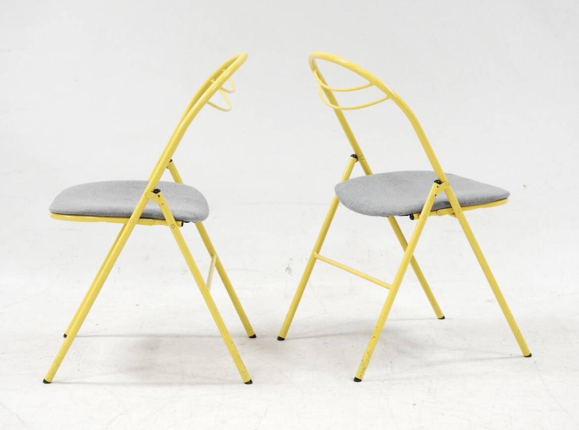 Pair of “plichaise” chairs, Souvignet edition, 1980