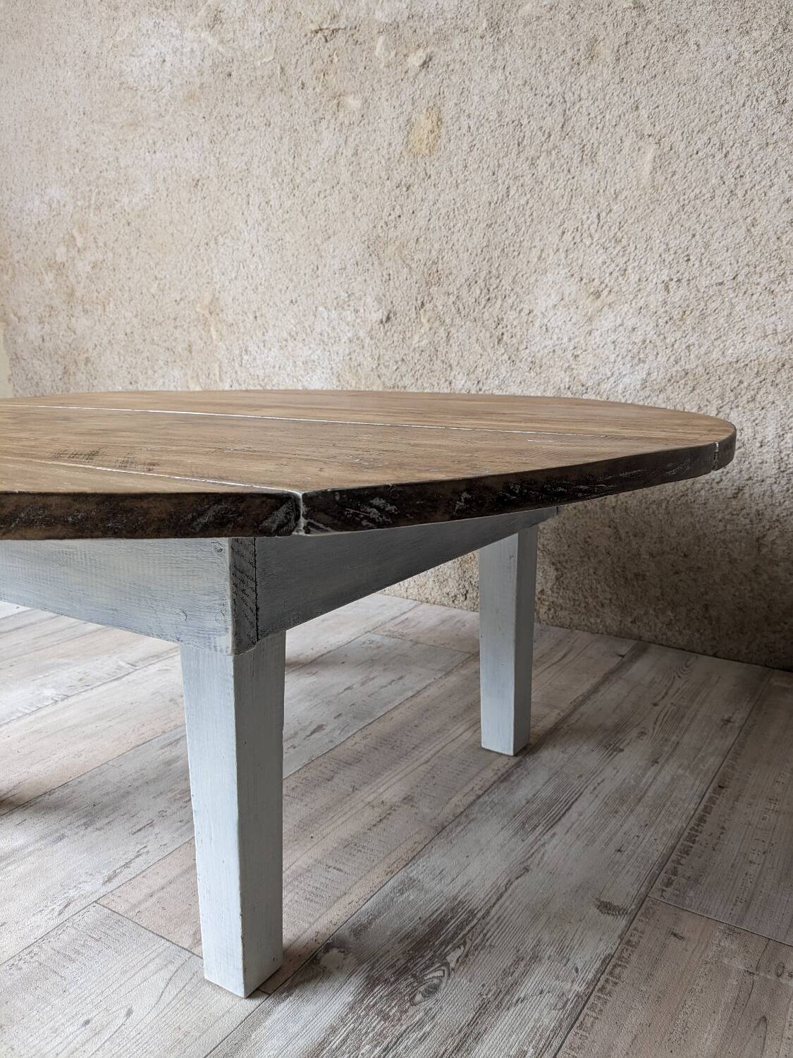 Round farmhouse coffee table