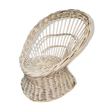 Fauteuil corbeille en rotin de 1980