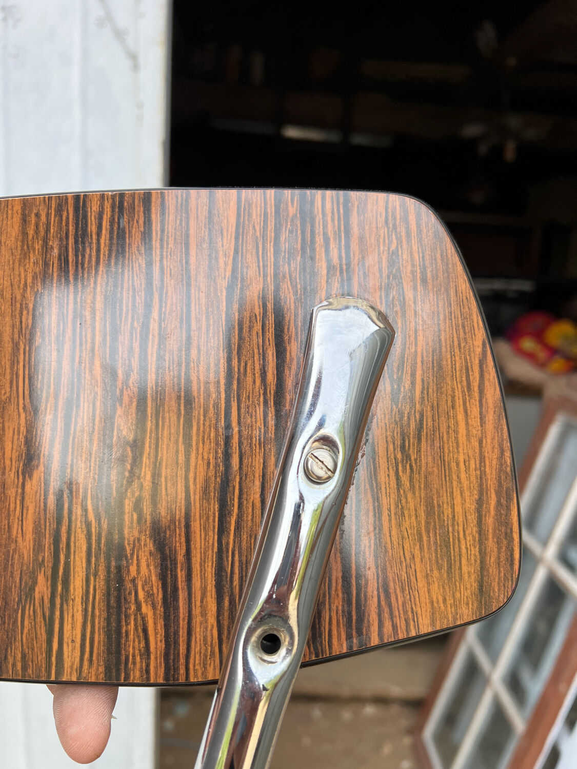 Pair of chairs Formica imitation wood