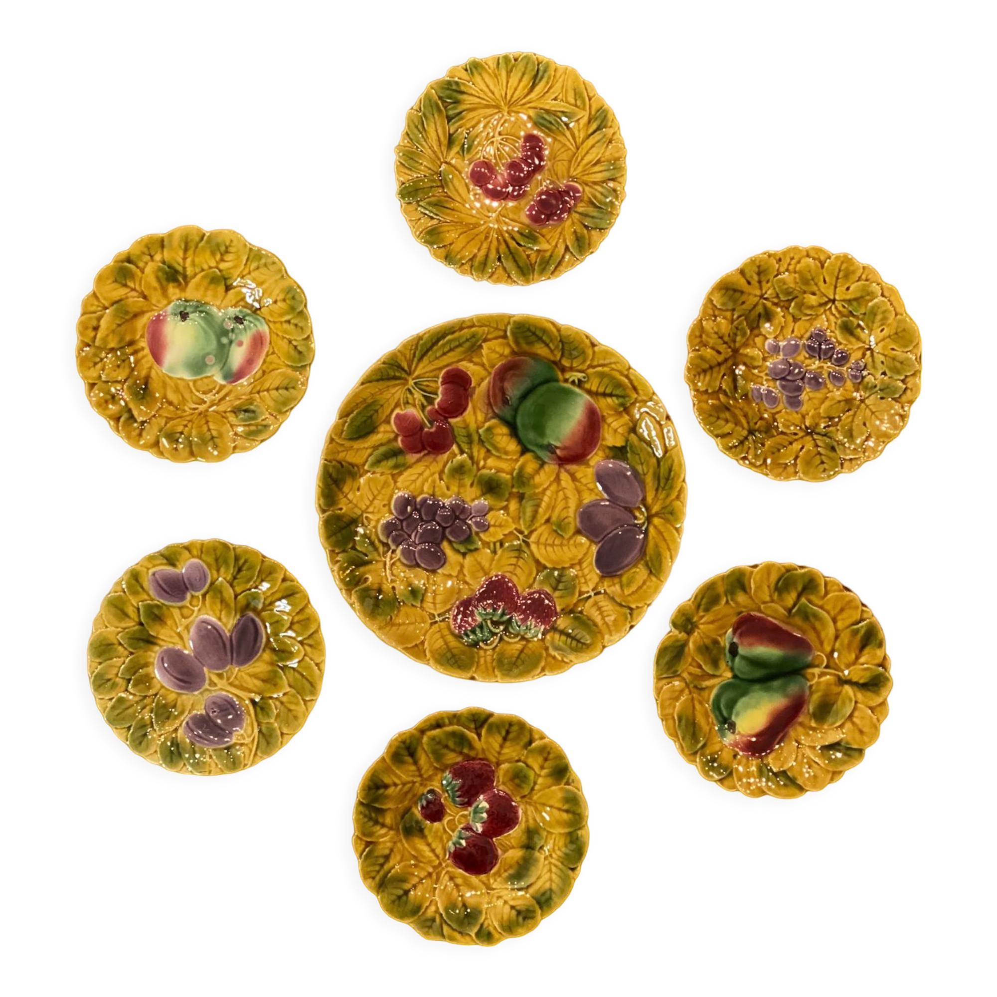 6 dessert plates + Sarreguemines slurry dish