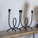 Wrought iron candlesticks