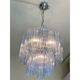 Lustre contemporain en verre de Murano « Tronchi » bleu ciel de style Venini
