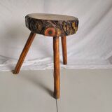 Stool Sofa tip brutalist brutalist log vintage wood