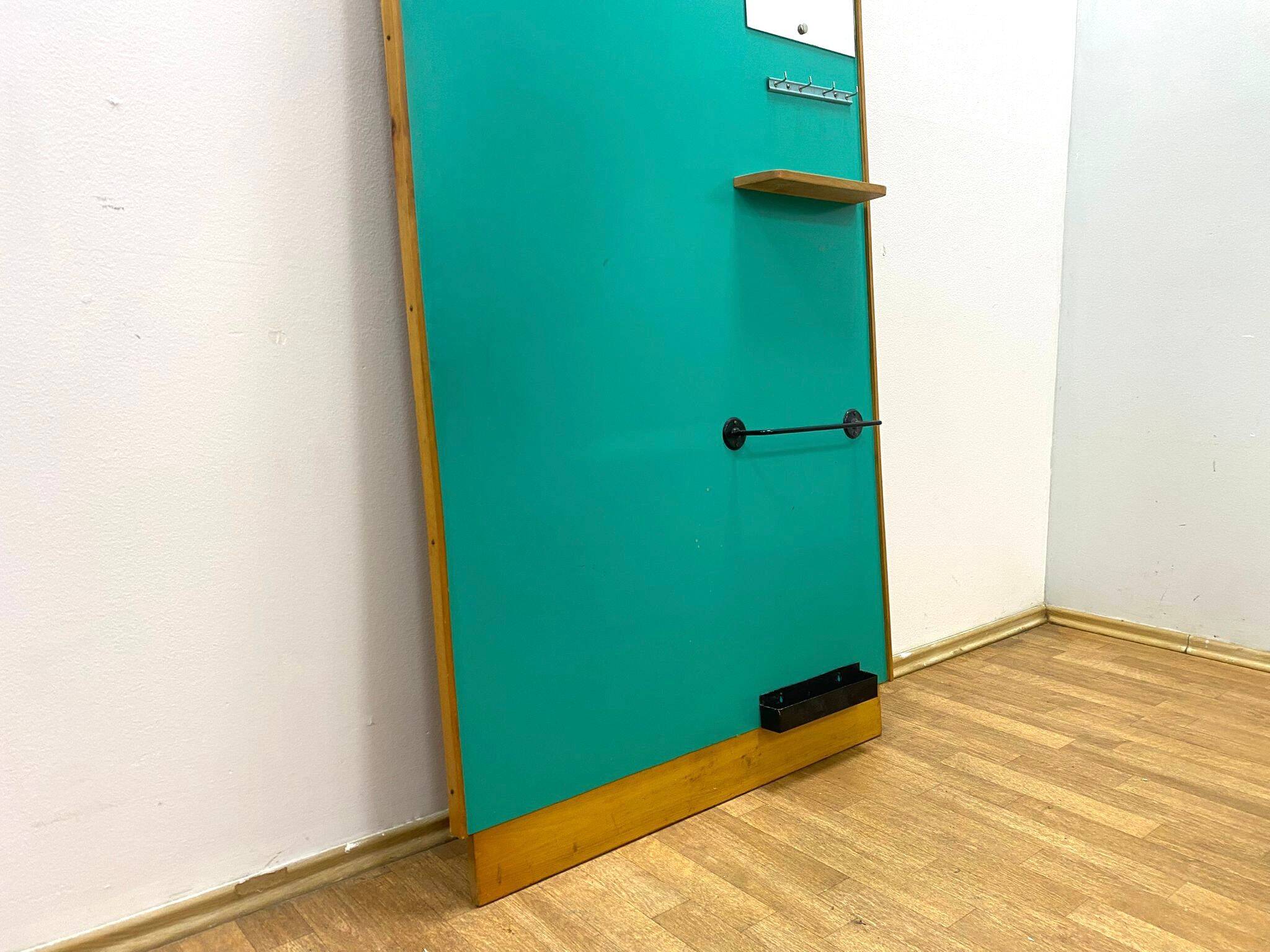 Retro Wall Hanger with Mirror, 1960s, Czechoslovakia