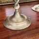 Old pair of twisted candle holders in gilded bronze 32.5cm