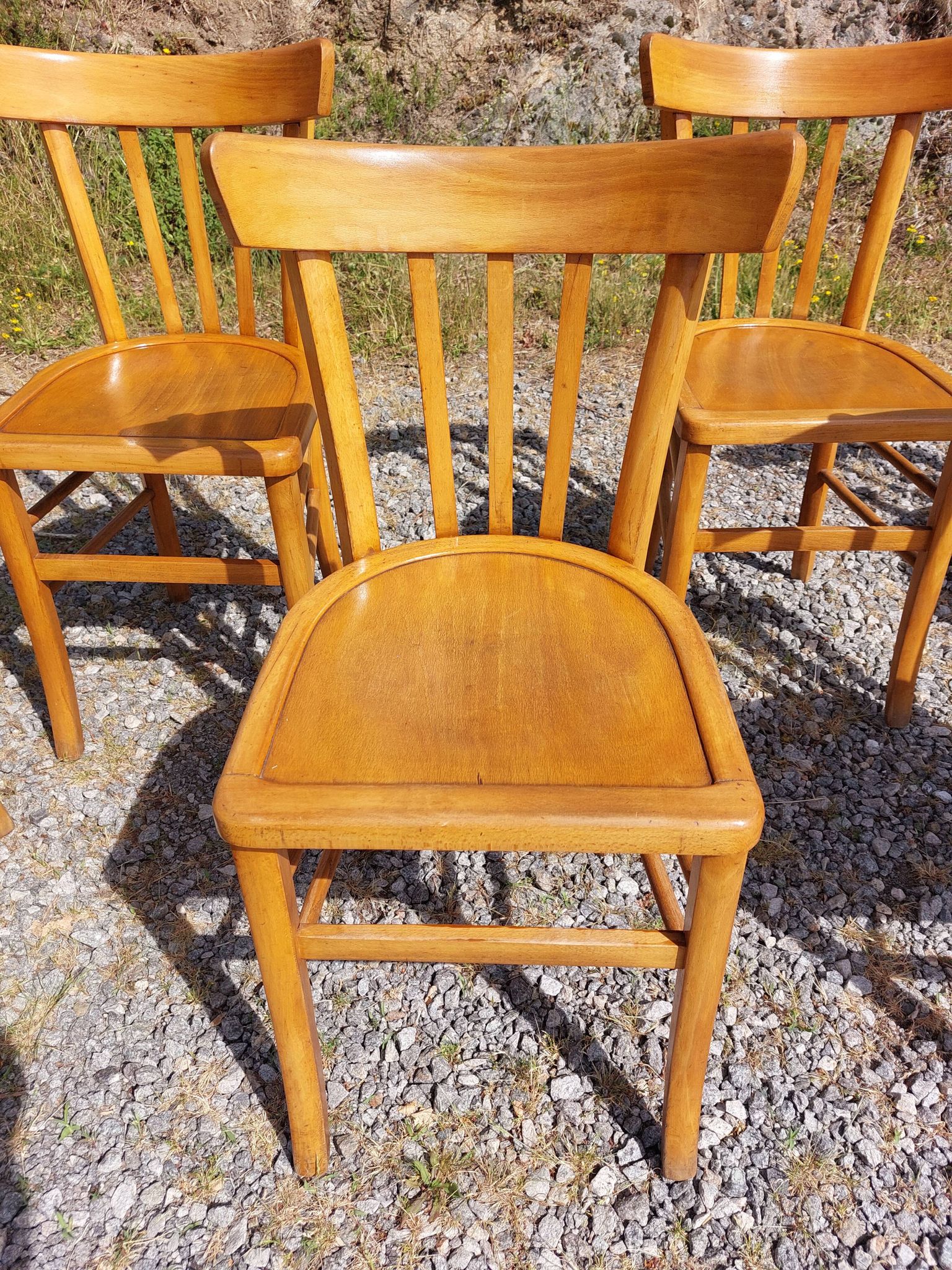 6 bistro chairs, light colour