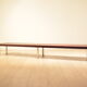 1960's industrial design: big bench mahogany and metal 1.9 m