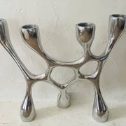Vintage aluminium cast iron candlestick