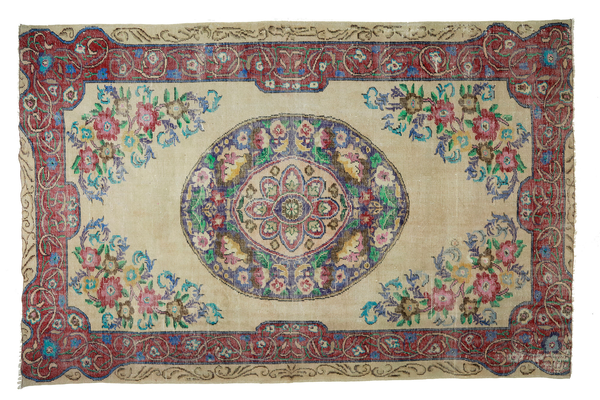 Anatolian handmade vintage rug 354 cm x 231 cm