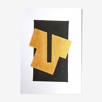 Abstract gold painting supremacist style