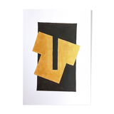 Abstract gold painting supremacist style