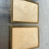 Pair of gold colored  metal art deco picture frames