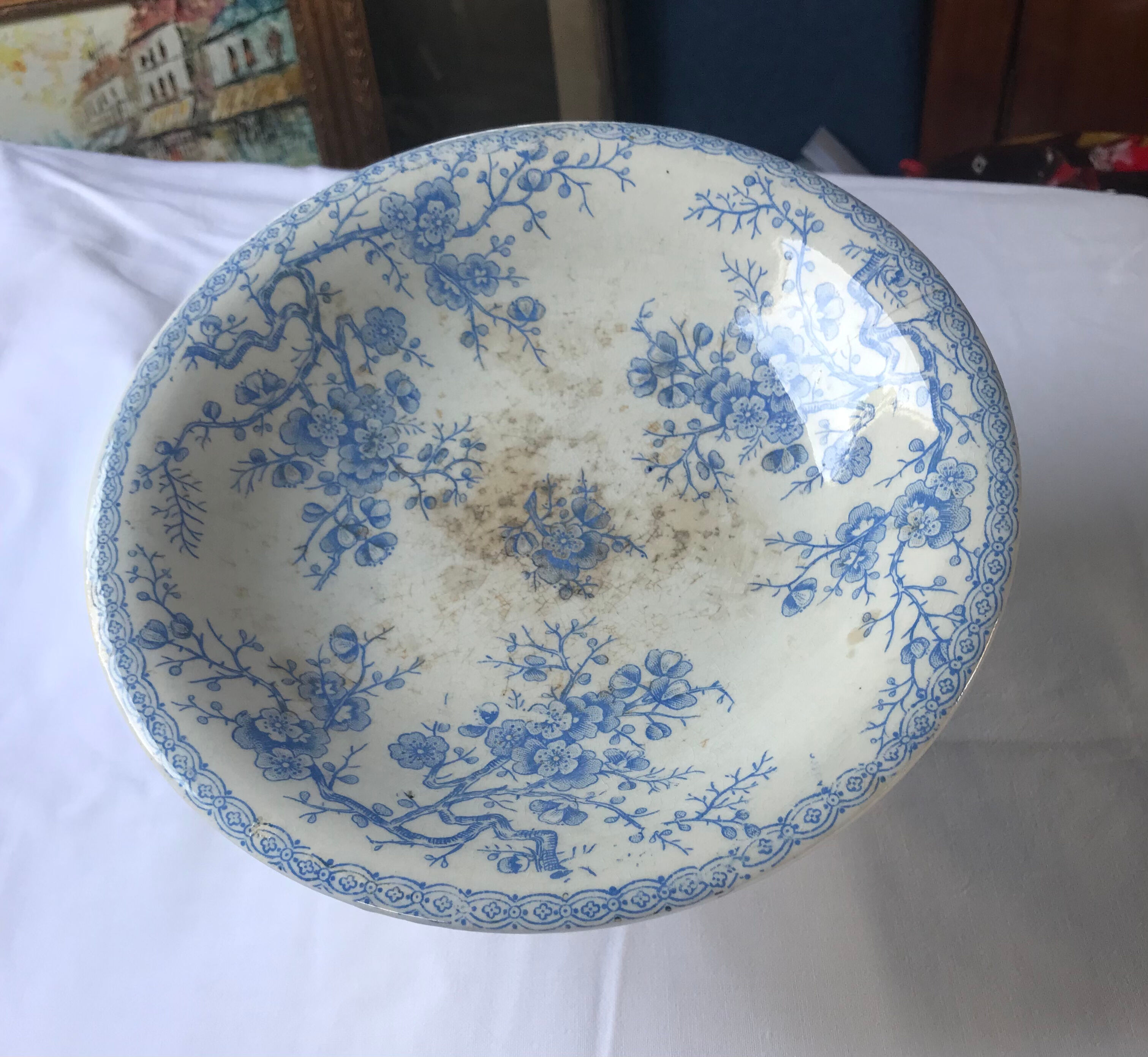 Compotier on piedouche in Gien earthenware