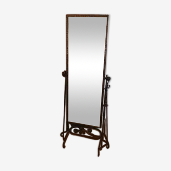 Miroir psyché fer forgé art nouveau 151x53cm