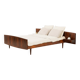 Scandinavian rosewood queen-size bed with bedside tables, Sannemanns, 1960s