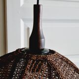 Brown raffia chandelier