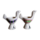 Deux coquetiers céramique de Lili Valentin Vallauris années 50