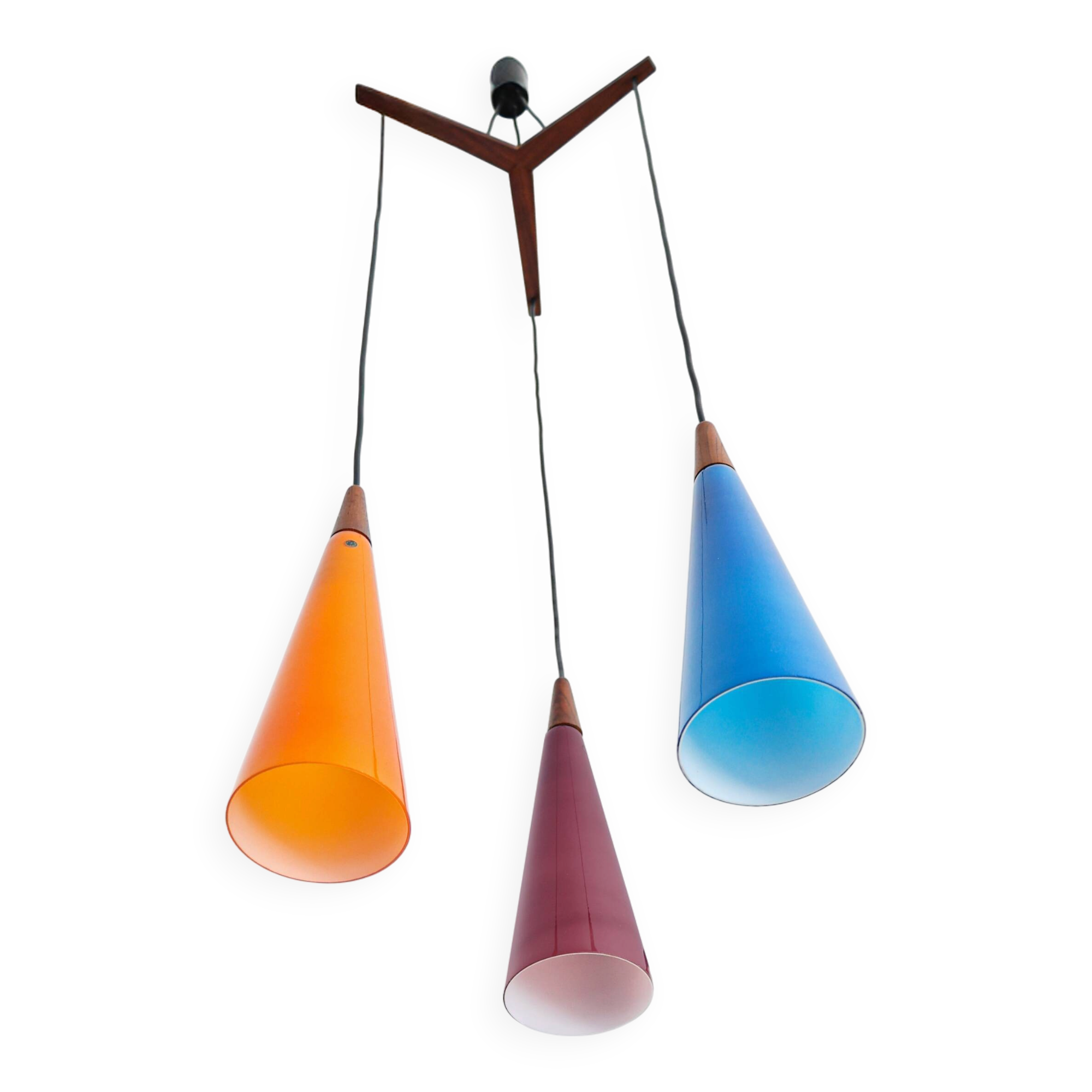 Vintage Holmegaard pendant lamp by E. Jacob, Denmark, 1960s.