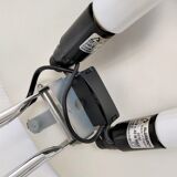 Aluminor lamp chrome metal and matt black design 80s