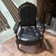 Voltaire armchair in black leather