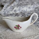 Vintage earthenware sauceboat – Moulin des Loups – Floral pattern