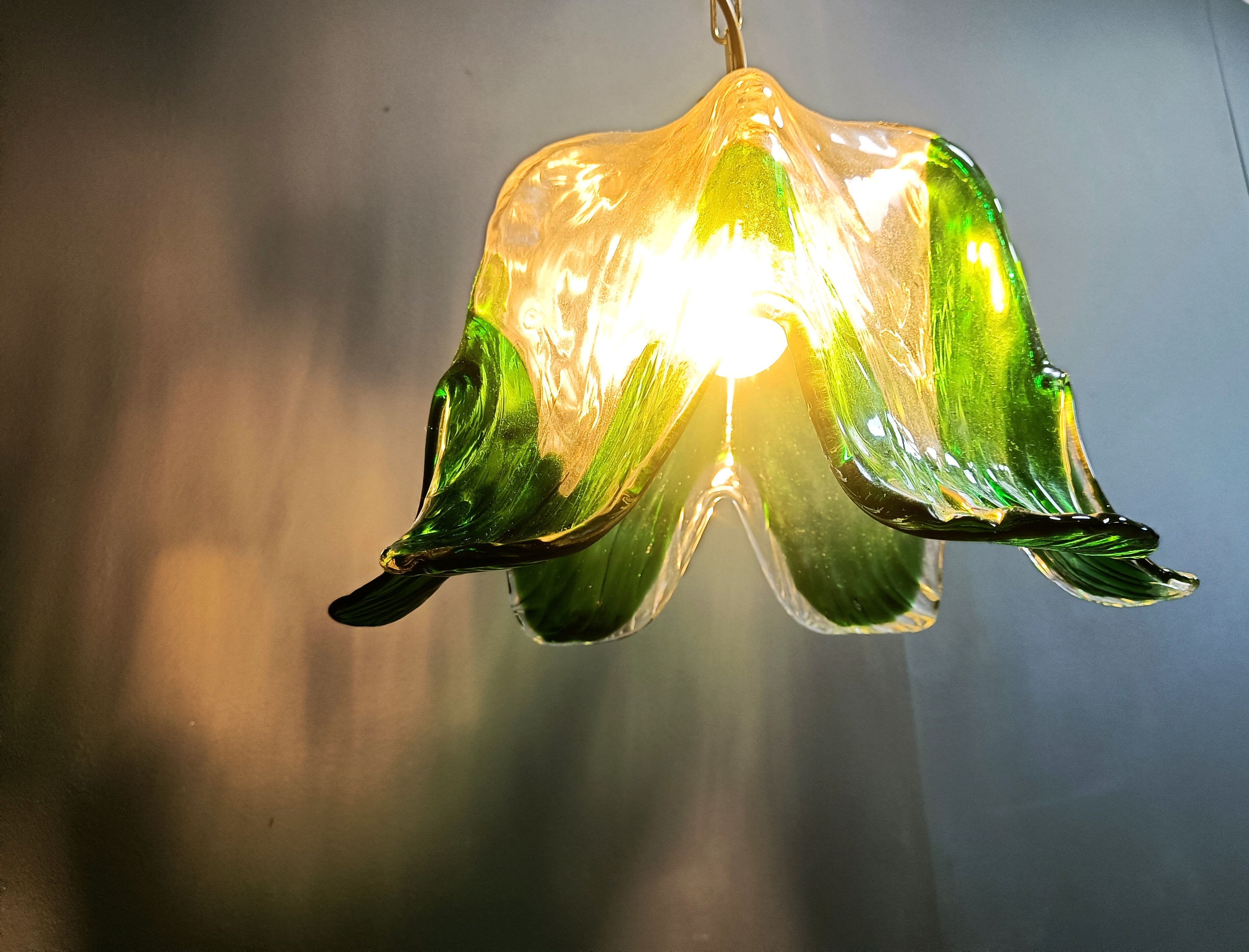 Vintage Murano glass pendant light, for Mazzega, 1960s