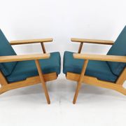 1960s Hans J. Wegner Pair of GE 290 Armchairs in Oak for Getama, Denmark