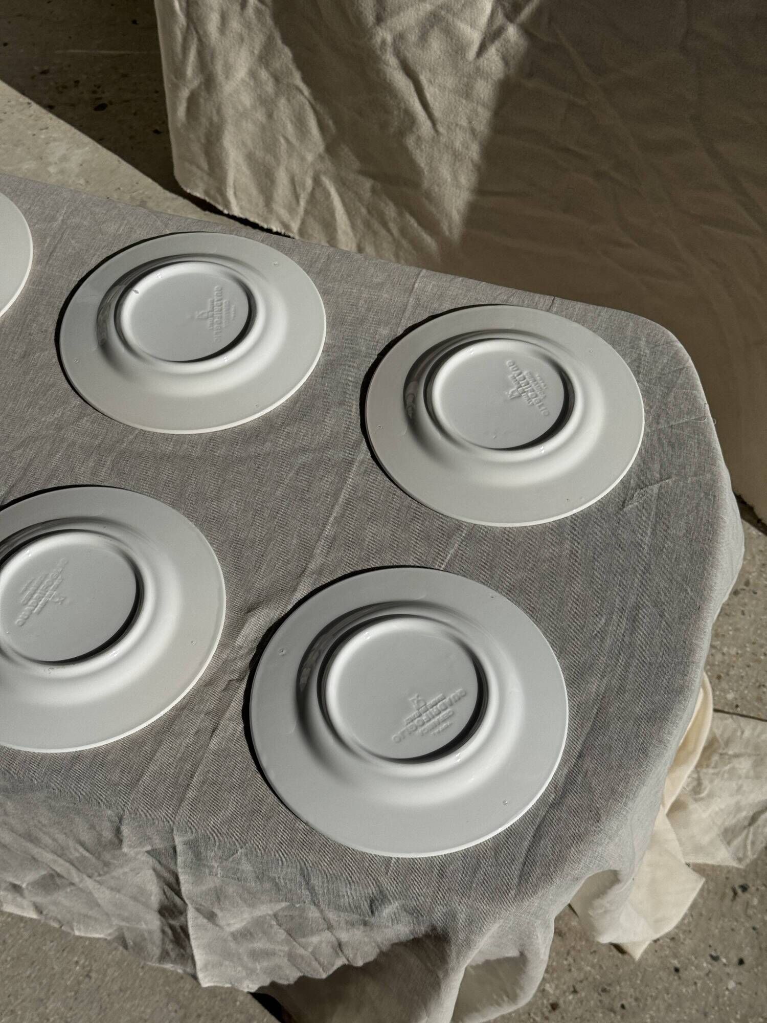 Set of 10 small dessert plates in Italian ceramic Total rim b