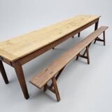 Large farmhouse table + two benches