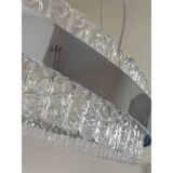 Murano Glass Pendant Chandelier Hammered Clear Glass in Polish Kromo Ring W