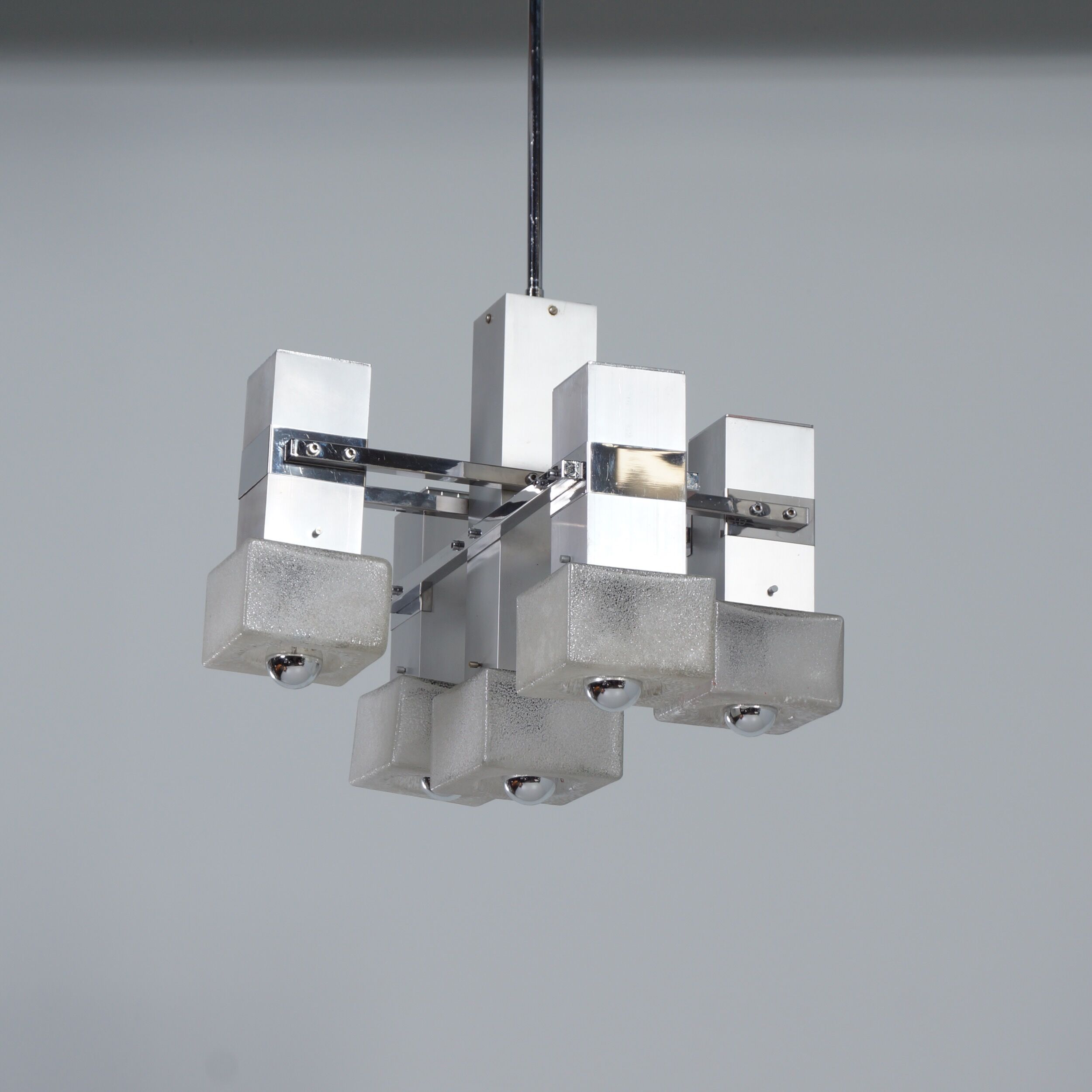Italian cube pendant by Gaetano Sciolari, 1970s