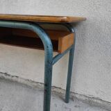 Hitler style 1960 double school desk with locker